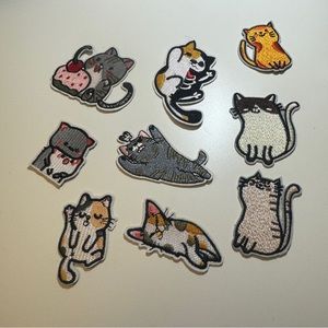 9pc cat Iron on patches cute kitten